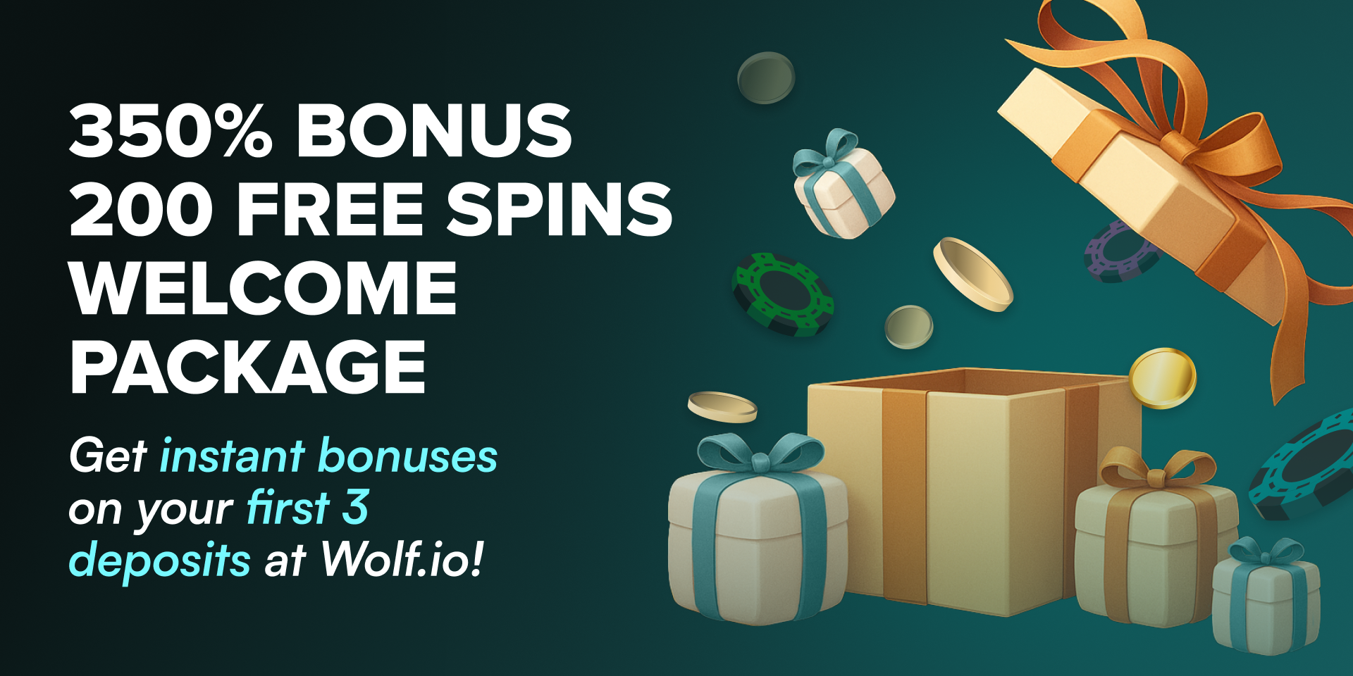 Promotion Up to 350% Bonus + 200 Free Spins Welcome Package
